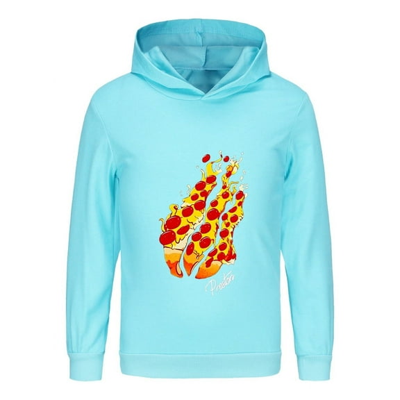 Youth Flame Graphic Kids Hoodie Sweatshirt with Fire Print Inspired by Preston Playz – Boys Girls Pullover