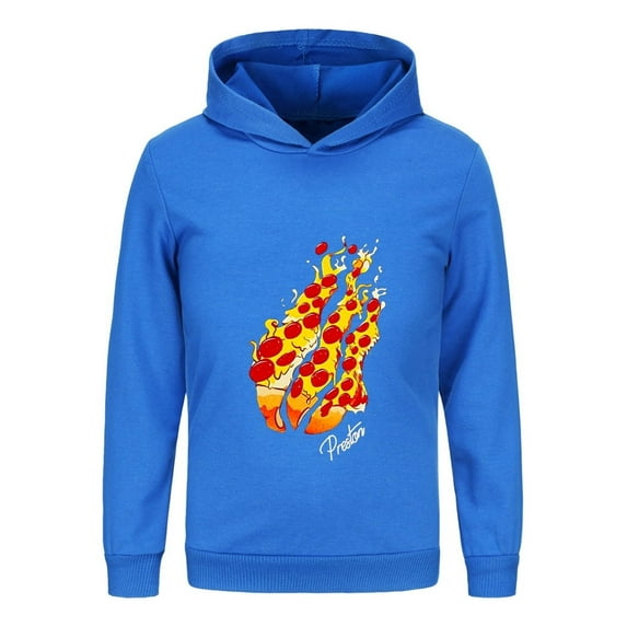 Youth Flame Graphic Kids Hoodie Sweatshirt with Fire Print Inspired by Preston Playz – Boys Girls Pullover