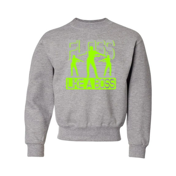 Youth Floss Like A Boss Crewneck Sweatshirt