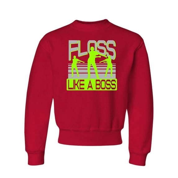Youth Floss Like A Boss Crewneck Sweatshirt