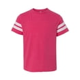 thumbnail image 1 of Youth Football Fine Jersey Tee Color Vintage Hot Pink/ White Medium Size, 1 of 4