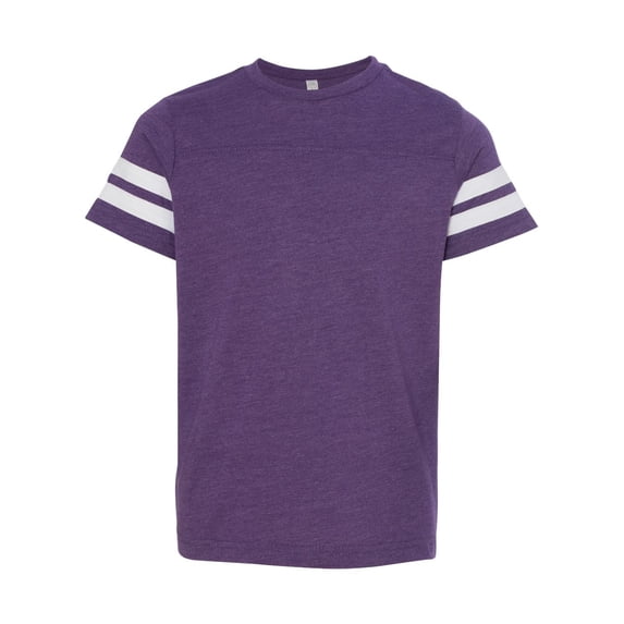 Youth Football Fine Jersey Tee Color Vintage Purple/ White Large Size