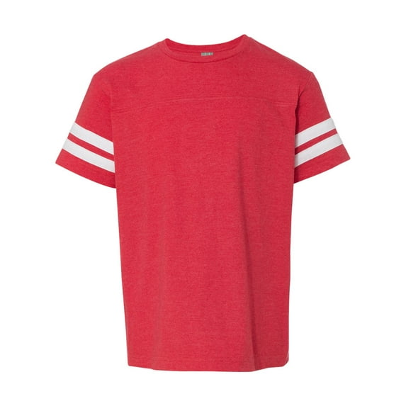 Youth Football Fine Jersey Tee Color Vintage Red/ White X-Large Size