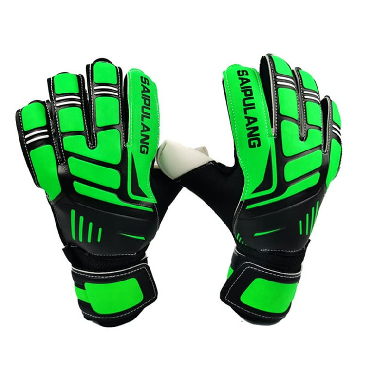 Wehuse Kids Football Gloves No.7 8 9 Green Silicone High Grip Receiver Gloves