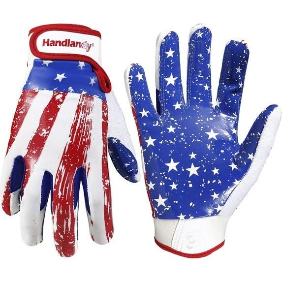 Youth Football Gloves for Boys Girls, Sticky Wide Receiver Gloves for Kids, Junior Flag Football Gloves