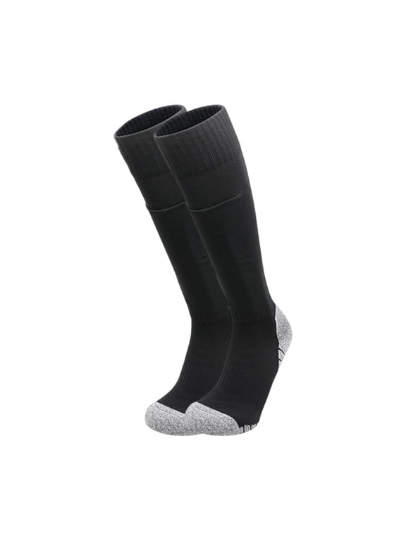 Youth Football Knee High Socks With Padded Guard Pocket For Kids 4 To 12 Years Old Solid Athletic Soccer Socks Black M