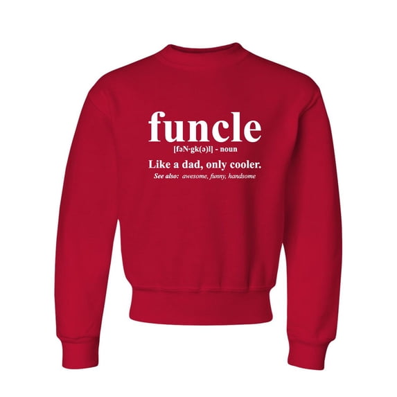 Youth Funcle Funny Uncle Crewneck Sweatshirt