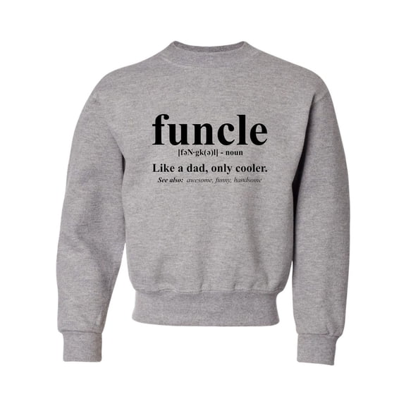Youth Funcle Funny Uncle Crewneck Sweatshirt