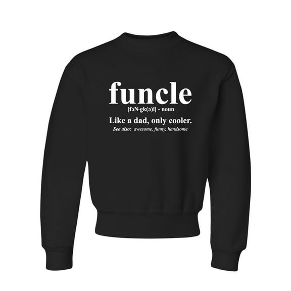 Youth Funcle Funny Uncle Crewneck Sweatshirt