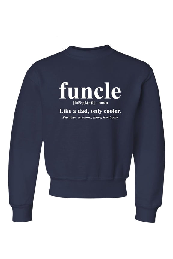 Youth Funcle Funny Uncle Crewneck Sweatshirt