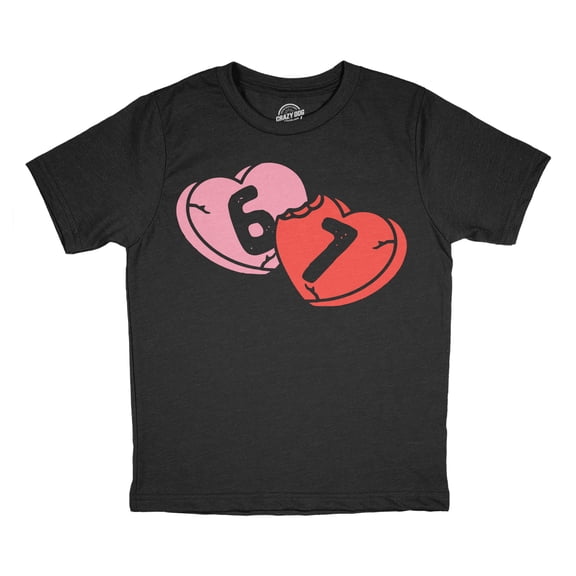 Youth Funny T Shirts 6 7 Candy Hearts Sarcastic Valentines Day Viral Tee For Kids