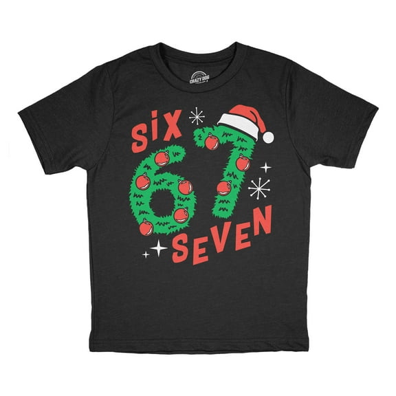 Youth Funny T Shirts 6 7 Christmas Sarcastic Viral Meme Graphic Novelty Tee For Kids