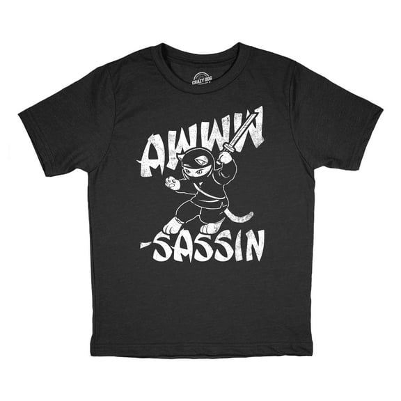 Youth Funny T Shirts Awww Sassin Sarcastic Kitten Graphic Novelty Tee for Kids