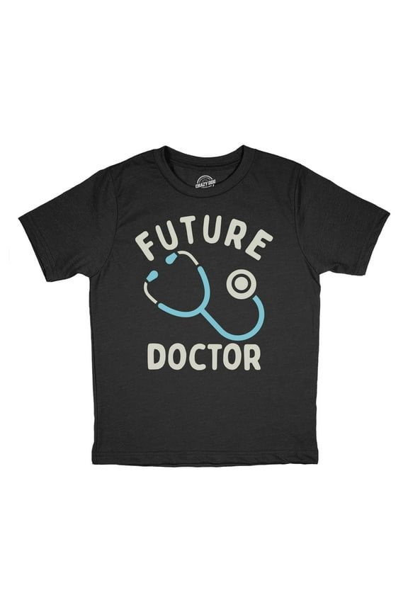 Youth Funny T Shirts Future Doctor Sarcastic Stethoscope Graphic Novelty Tee for Kids