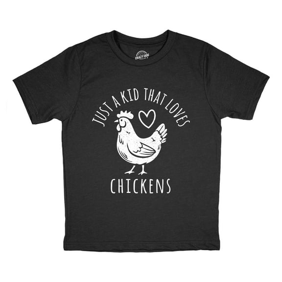 Youth Funny T Shirts Just A Kid That Loves Chickens Sarcastic Graphic Novelty Tee for Kids
