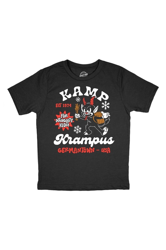 Youth Funny T Shirts Kamp Krampus Sarcastic Christmas Graphic Novelty Tee For Kids