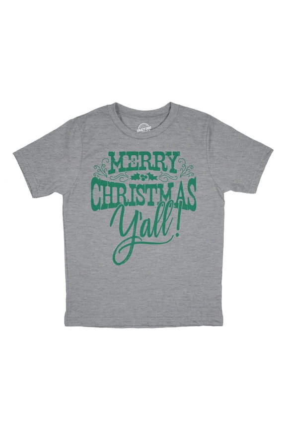 Youth Funny T Shirts Merry Christmas Yall Sarcastic Xmas Graphic Novelty Tee For Kids