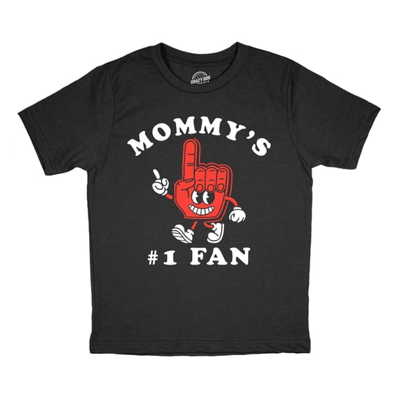 Youth Funny T Shirts Mommys Number 1 Fan Sarcastic Mothers Day Graphic Novelty Tee For Kids