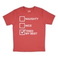 thumbnail image 1 of Youth Funny T Shirts Naughty List Nice List Tried My Best Sarcastic Christmas Graphic Novelty Tee For Kids, 1 of 8