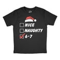 thumbnail image 1 of Youth Funny T Shirts Nice Naughty 6 7 Sarcastic Christmas Graphic Novelty Meme Tee For Kids, 1 of 8