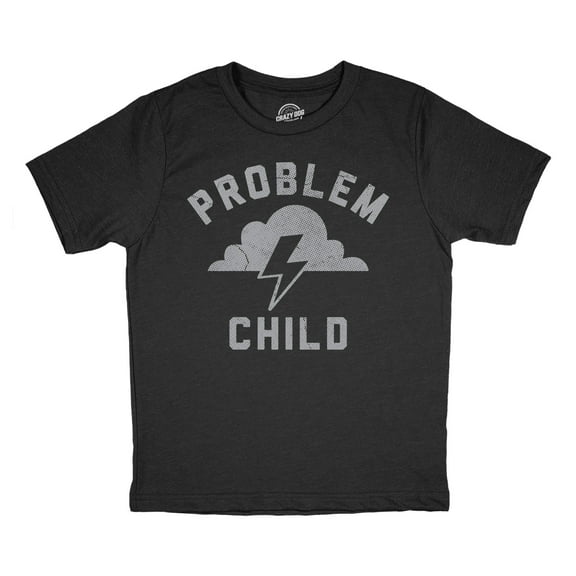 Youth Funny T Shirts Problem Child Sarcastic Graphic Novelty Tee for Kids