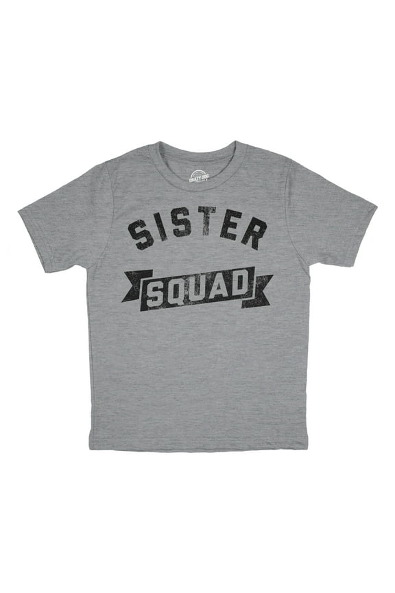 Youth Funny T Shirts Sister Squad Family Graphic Tee for Kids