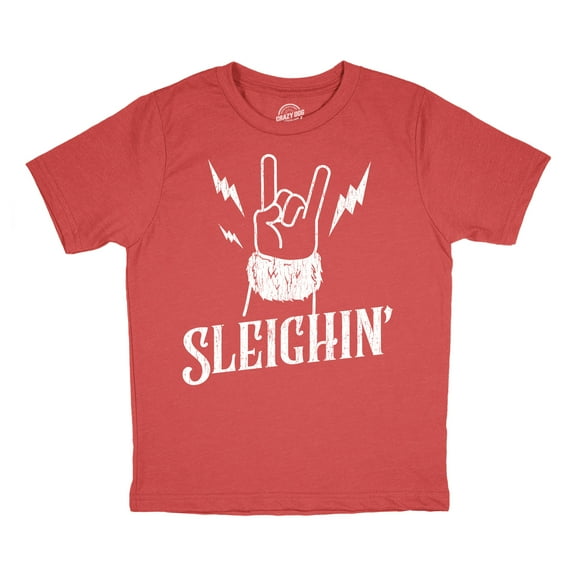 Youth Funny T Shirts Sleighin Sarcastic Santa Claus Graphic Novelty Tee for Kids