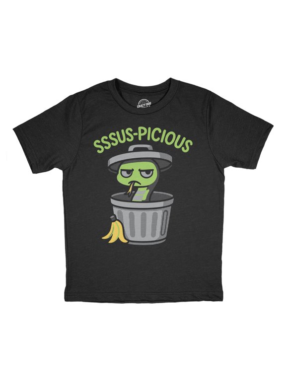 Youth Funny T Shirts Sssus-picious Sarcastic Snake Graphic Novelty Tee For Kids