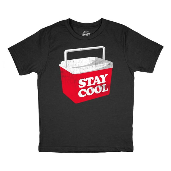 Youth Funny T Shirts Stay Cool Sarcastic Cooler Summer Cookout Graphic Novelty Tee for Kids