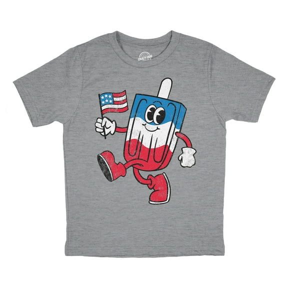 Youth Funny T Shirts USA Popsicle Sarcastic Fourth Of July Graphic Novelty Tee for Kids
