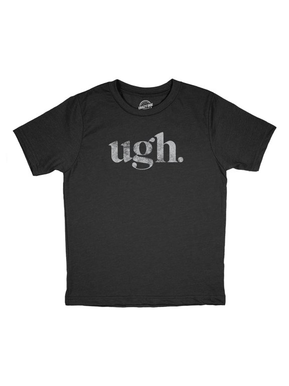 Youth Funny T Shirts Ugh Sarcastic Eye Roll Tee For Kids
