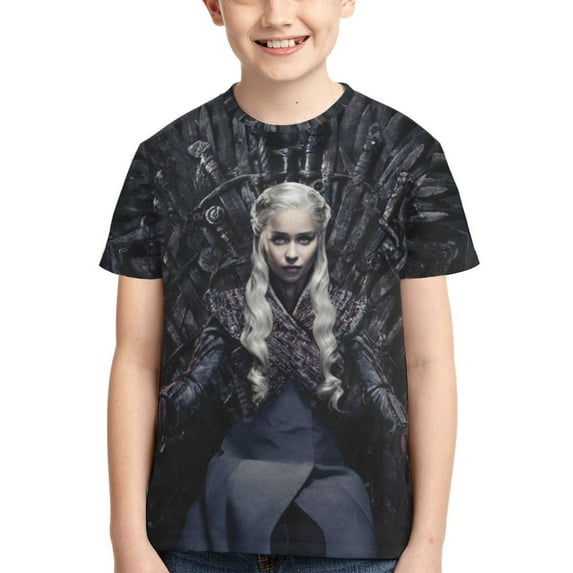 Youth Game Of Thrones T-Shirt 3d Printed Crewneck Graphic Short Sleeve Tees For Boys Girls