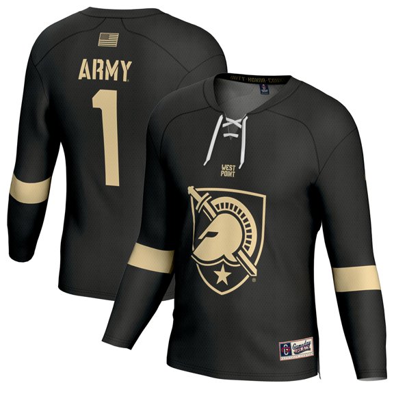 Youth GameDay Greats #1 Black Army Black Knights Ice Hockey Fashion Jersey