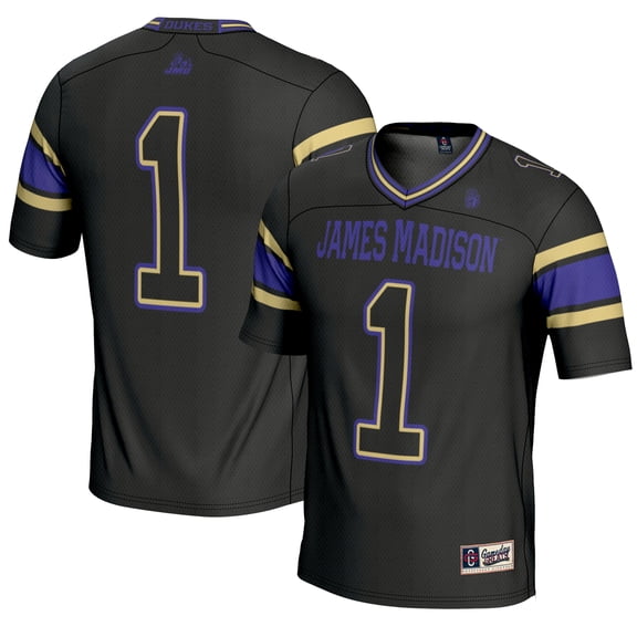 Youth GameDay Greats #1 Black James Madison Dukes Endzone Football Jersey