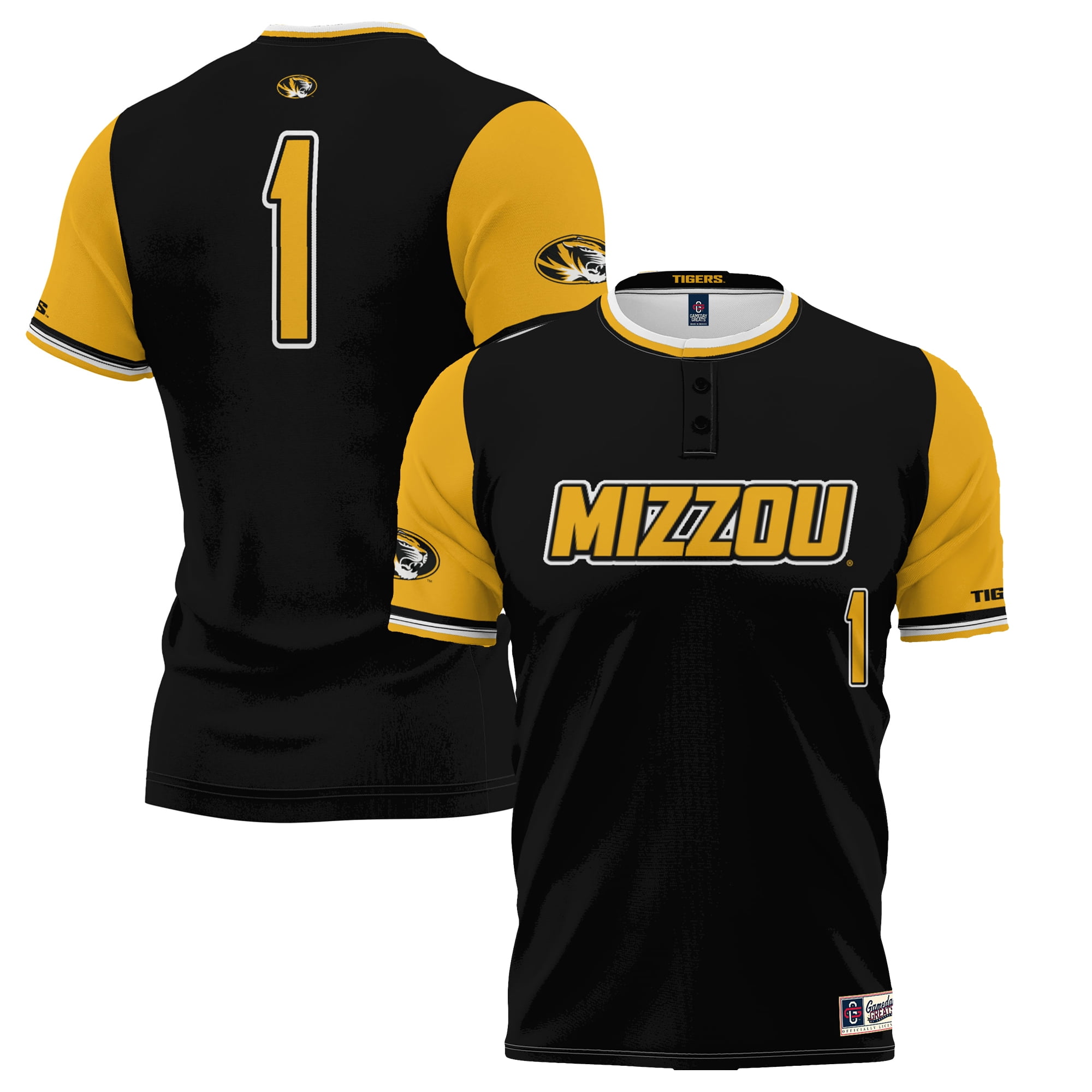 Youth GameDay Greats 1 Black Missouri Tigers Lightweight Softball Jersey