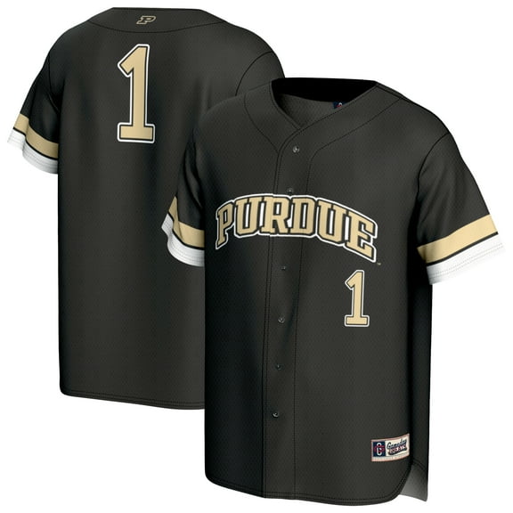 Youth GameDay Greats #1 Black Purdue Boilermakers Lightweight Collegiate Baseball Fashion Jersey