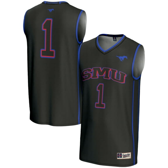 Youth GameDay Greats #1 Black SMU Mustangs Lightweight Basketball Jersey