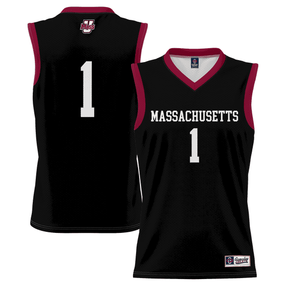 Youth GameDay Greats #1 Black UMass Minutemen Lightweight Basketball Jersey