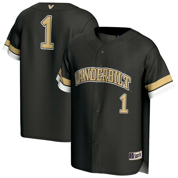 Youth GameDay Greats #1 Black Vanderbilt Commodores Lightweight Collegiate Baseball Fashion Jersey