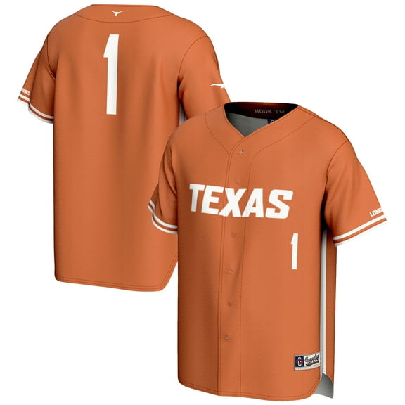 Youth GameDay Greats #1 Burnt Orange Texas Longhorns Lightweight Baseball Jersey
