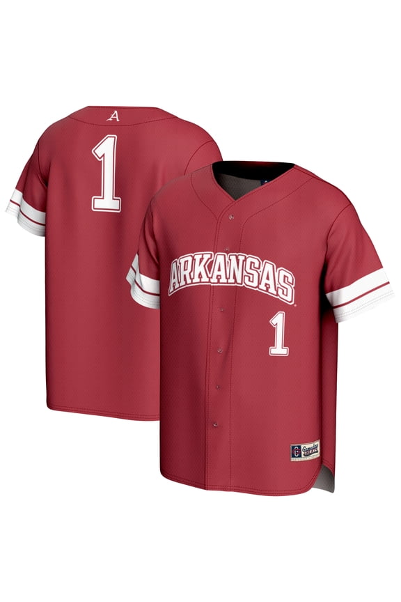 Youth GameDay Greats #1 Cardinal Arkansas Razorbacks Lightweight Collegiate Baseball Fashion Jersey