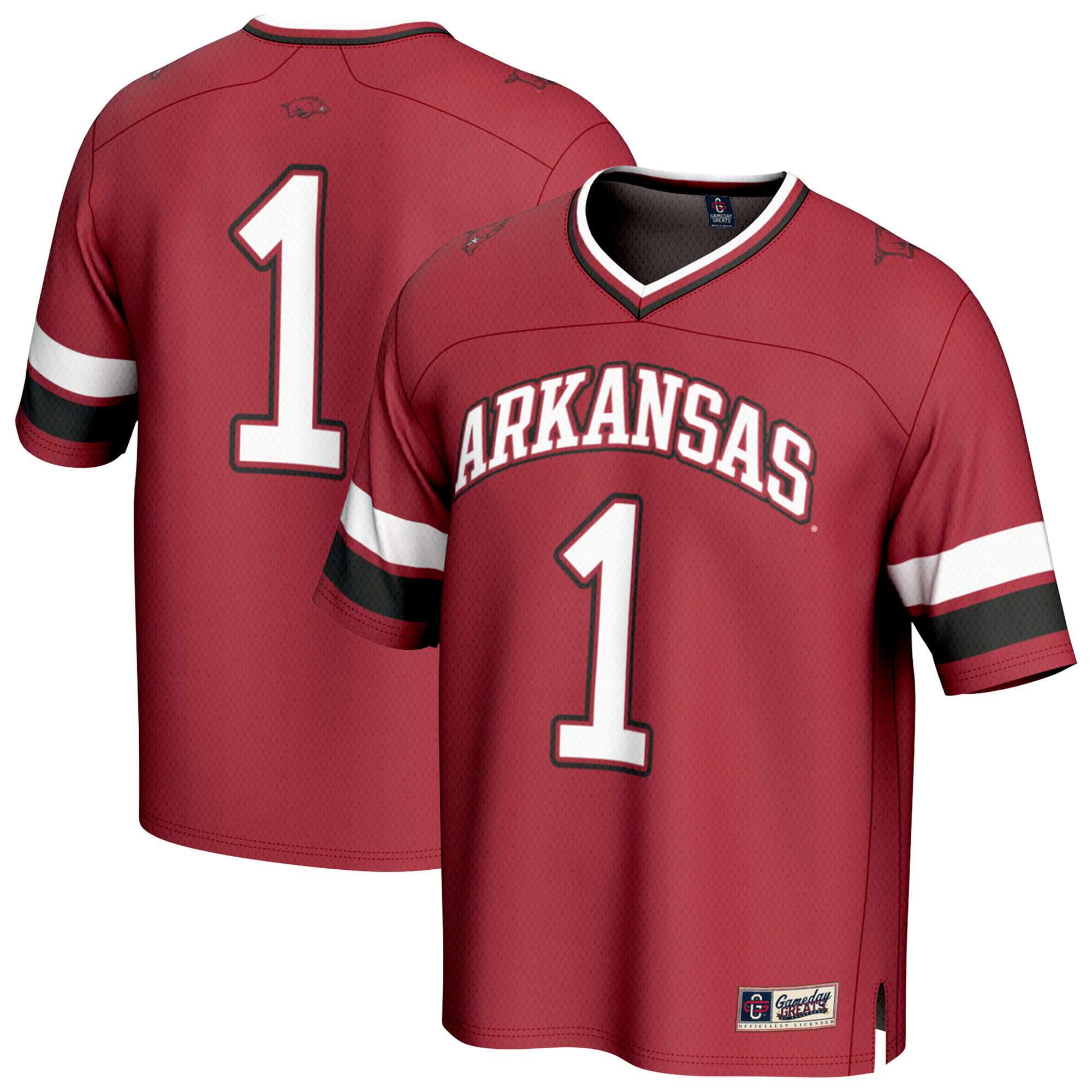 Youth GameDay Greats #1 Cardinal Arkansas Razorbacks Lightweight Collegiate Football Fashion Jersey