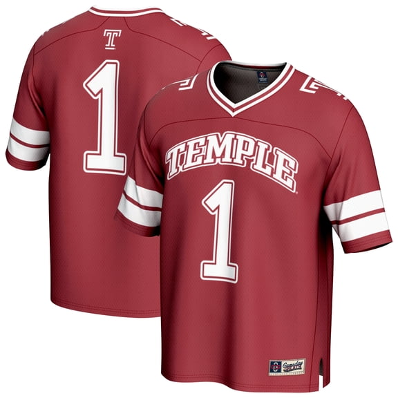 Youth GameDay Greats #1 Cherry Temple Owls Collegiate Football Fashion Jersey