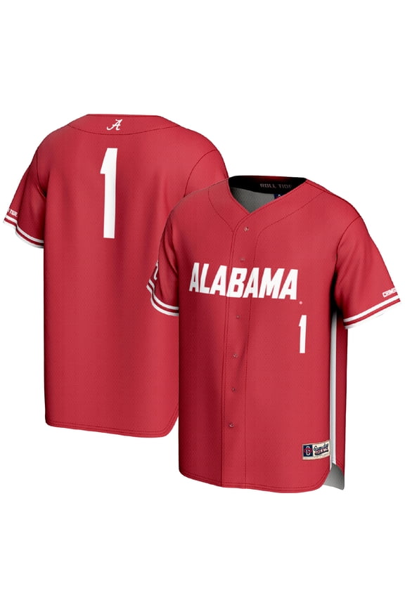 Youth GameDay Greats #1 Crimson Alabama Crimson Tide Lightweight Baseball Fashion Jersey