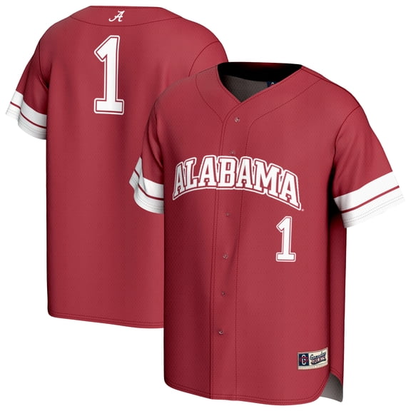 Unisex GameDay Greats #1 Crimson Alabama Crimson Tide Lightweight Collegiate Baseball Fashion Jersey