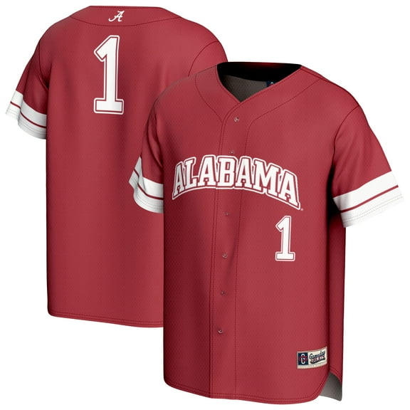 Youth GameDay Greats #1 Crimson Alabama Crimson Tide Lightweight Collegiate Baseball Fashion Jersey
