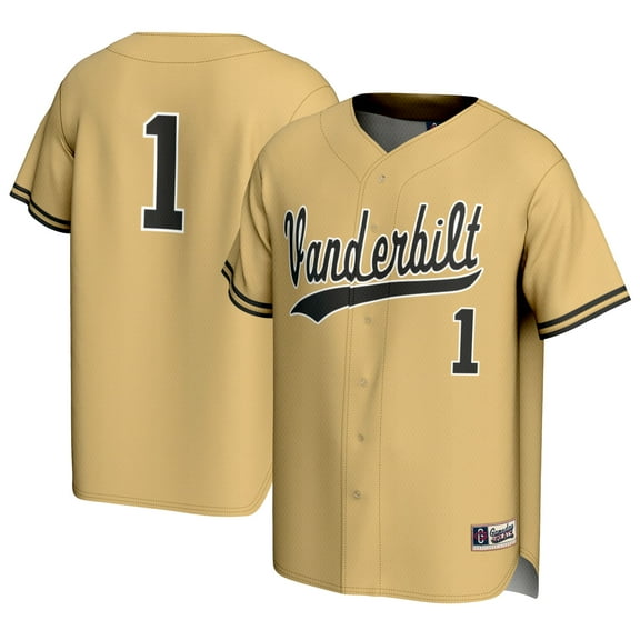 Youth GameDay Greats #1 Gold Vanderbilt Commodores Baseball Lightweight Fashion Jersey