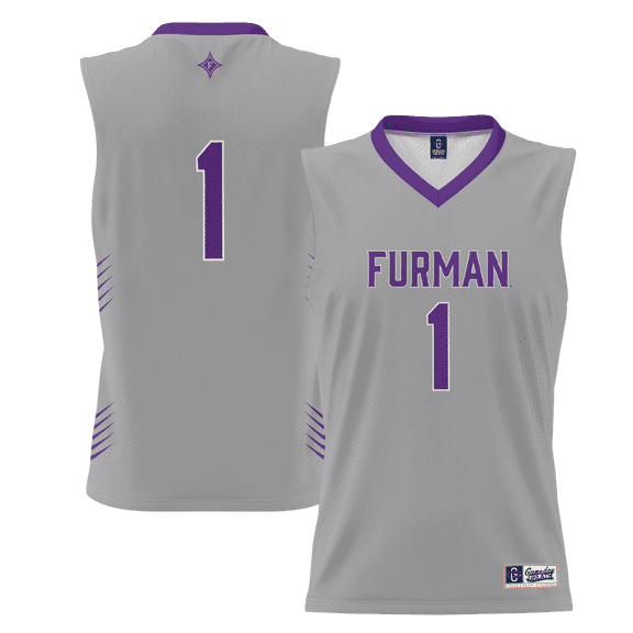 Youth GameDay Greats #1 Gray Furman Paladins Lightweight Basketball Jersey