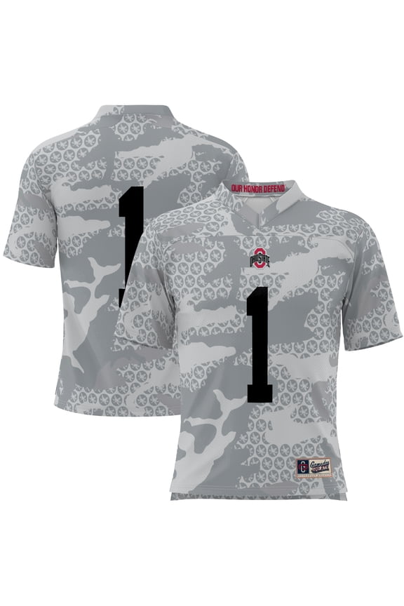 Youth GameDay Greats #1 Gray Ohio State Buckeyes Camo Football Jersey