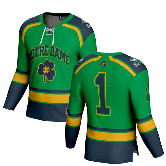Youth GameDay Greats #1 Green Notre Dame Fighting Irish Lightweight Collegiate Hockey Fashion Jersey